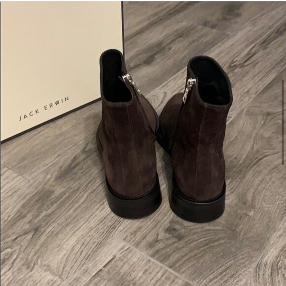 Jack Erwin Lola Brown Suede Zip Ankle Boot - Picture 4 of 9